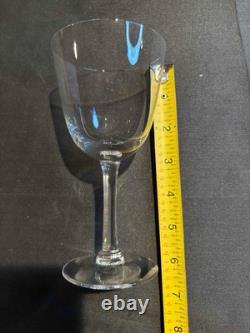 Set of 3 Beautiful Vintage Lalique France Crystal White Wine Glasses Signed