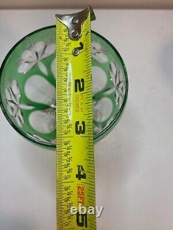 Set of 3, Vintage 7 Tall, Bohemian Crystal Wine Glasses (Green, Blue, Red)