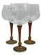 Set of 3 Vintage Jeweled Heavy Wine Glasses Hand Painted High Quality