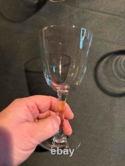 Set of 3 Vintage Lalique France Crystal Wine (Water) Glasses Signed