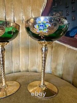 Set of 3 Vintage Venetian Libation Cups/Wine Glasses