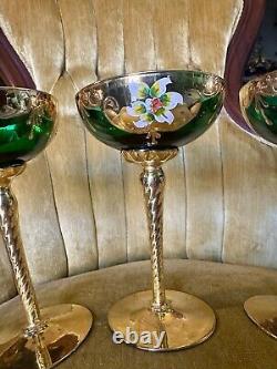 Set of 3 Vintage Venetian Libation Cups/Wine Glasses
