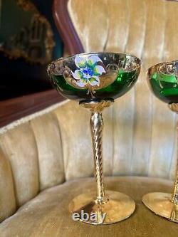 Set of 3 Vintage Venetian Libation Cups/Wine Glasses