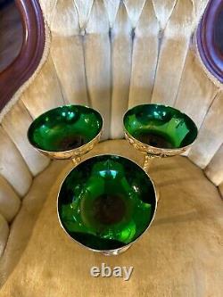 Set of 3 Vintage Venetian Libation Cups/Wine Glasses