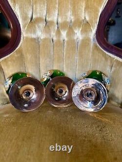 Set of 3 Vintage Venetian Libation Cups/Wine Glasses