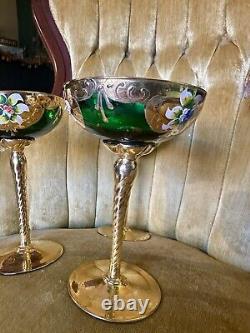 Set of 3 Vintage Venetian Libation Cups/Wine Glasses