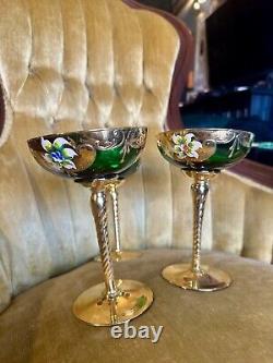Set of 3 Vintage Venetian Libation Cups/Wine Glasses