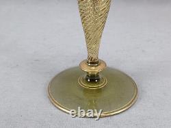 Set of 4 Antique German Bohemian Engraved & Gilt Grapevine Hock Wine Glasses