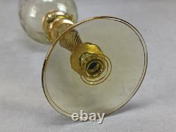 Set of 4 Antique German Bohemian Engraved & Gilt Grapevine Hock Wine Glasses