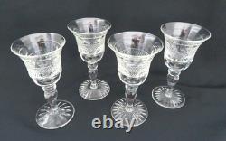 Set of 4 Grasmere by CUMBRIA Crystal, England 5 Sherry / Liquor Goblets