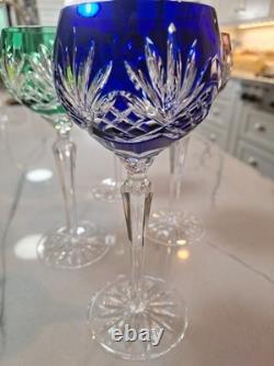 Set of 4 Multicolor VTG'Ajka' Hungarian Wine Glasses Round
