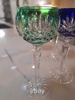 Set of 4 Multicolor VTG'Ajka' Hungarian Wine Glasses Round