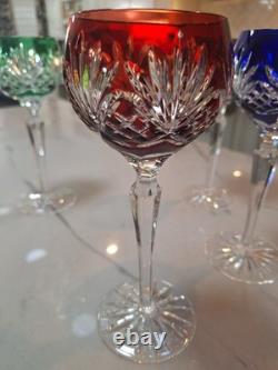Set of 4 Multicolor VTG'Ajka' Hungarian Wine Glasses Round