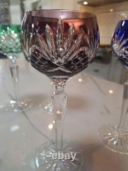 Set of 4 Multicolor VTG'Ajka' Hungarian Wine Glasses Round