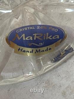 Set of 4 Red, Yellow, Blue, Purple MaRika Cut Crystal Wine Glasses 8.75 Tall