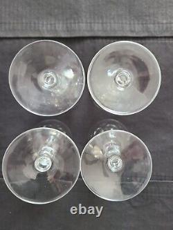 Set of 4 STUART crystal CAMELOT pattern Claret Wine Glass or Goblet -6-7/8 used