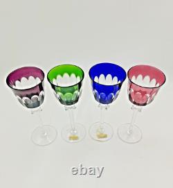Set of 4 Studio Crafted NACHTMANN ROMER Crystal Multicolor Wine Glasses
