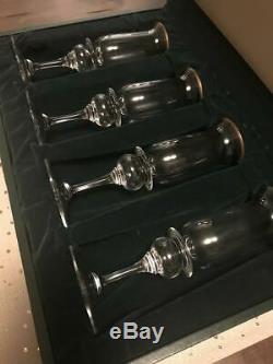 Set of 4 Vintage GUCCI Wine Glasses or Champagne Flutes with Gold Tone Rims