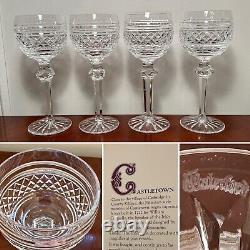 Set of 4 Vintage WATERFORD CRYSTAL Castletown Wine Hocks Goblets/Glasses IRELAND