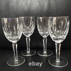 Set of 4 Vintage Waterford Crystal Kildare Claret Wine Goblets Glasses 6.5 H