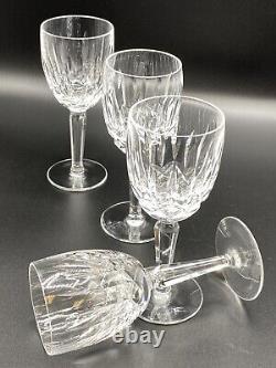 Set of 4 Vintage Waterford Crystal Kildare Claret Wine Goblets Glasses 6.5 /rb