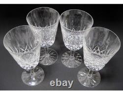 Set of 4 Vintage Waterford Crystal Lismore 6 7/8Water Goblets/Wine Glasses