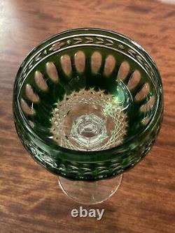 Set of 4 Vintage Wedgwood Waterford Crown Emerald Green Wine Hock Glasses