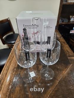 Set of 4 Waterford Vintage Elegance Burgundy Crystal Wine Glasses Bordeaux NIB