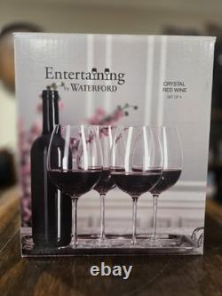 Set of 4 Waterford Vintage Elegance Burgundy Crystal Wine Glasses Bordeaux NIB