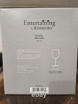 Set of 4 Waterford Vintage Elegance Burgundy Crystal Wine Glasses Bordeaux NIB