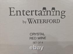 Set of 4 Waterford Vintage Elegance Burgundy Crystal Wine Glasses Bordeaux NIB