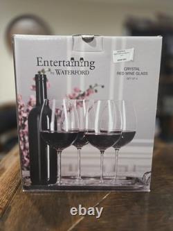 Set of 4 Waterford Vintage Elegance Burgundy Crystal Wine Glasses Bordeaux NIB