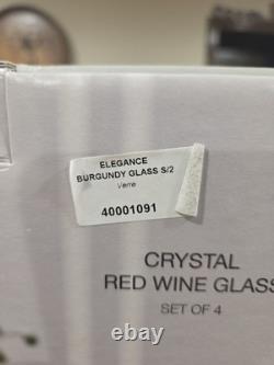 Set of 4 Waterford Vintage Elegance Burgundy Crystal Wine Glasses Bordeaux NIB