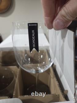 Set of 4 Waterford Vintage Elegance Burgundy Crystal Wine Glasses Bordeaux NIB