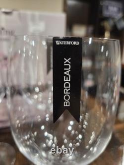 Set of 4 Waterford Vintage Elegance Burgundy Crystal Wine Glasses Bordeaux NIB