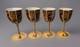 Set of 4 of Vintage Taisho Imari Arita Porcelain Wine Glasses, Japanese Floral