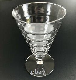 Set of 5 Vintage Crystal Water Wine Glass Flare Goblet Stemware