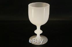 Set of 5 Vintage Portieux Vallerysthal White Opaline Wine Water Glasses French