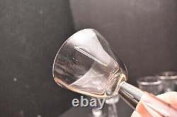 Set of 5 Vintage Steuben Teardrop Glass Cocktail Glasses Wine goblets Air Bubble