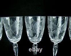 Set of 5 Vintage Tiffin Franciscan Parkwood Cut Crystal Wine Claret Glasses