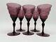 Set of 5 Vintage Utility Glass Works Cambodia Ware Amethyst Water/Wine Glasses