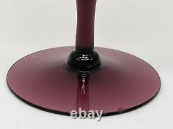 Set of 5 Vintage Utility Glass Works Cambodia Ware Amethyst Water/Wine Glasses