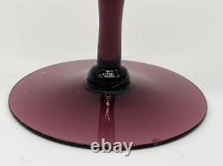 Set of 5 Vintage Utility Glass Works Cambodia Ware Amethyst Water/Wine Glasses