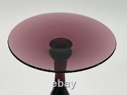 Set of 5 Vintage Utility Glass Works Cambodia Ware Amethyst Water/Wine Glasses