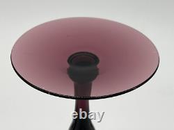 Set of 5 Vintage Utility Glass Works Cambodia Ware Amethyst Water/Wine Glasses