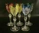 Set of 5 Vintage VAL ST LAMBERT Richepin Cut to Clear Crystal Wine Water Goblet