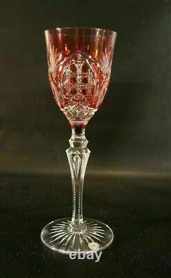 Set of 5 Vintage VAL ST LAMBERT Richepin Cut to Clear Crystal Wine Water Goblet