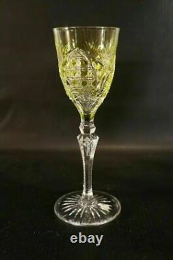 Set of 5 Vintage VAL ST LAMBERT Richepin Cut to Clear Crystal Wine Water Goblet