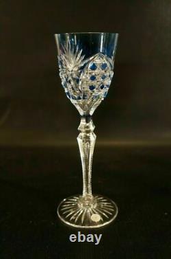 Set of 5 Vintage VAL ST LAMBERT Richepin Cut to Clear Crystal Wine Water Goblet