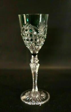 Set of 5 Vintage VAL ST LAMBERT Richepin Cut to Clear Crystal Wine Water Goblet